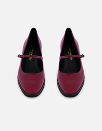 Mercedes color vino de charol para mujer mary jane con pulsera