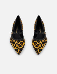 Mercedes animal print pelo de mujer con combinación materiales