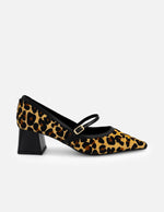 Mercedes animal print pelo de mujer con combinación materiales