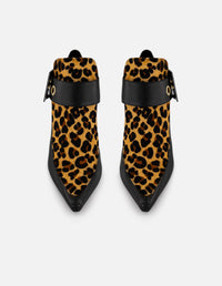 Botines animal print pelo de mujer pulsera ajustable