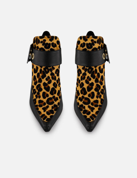 Botines animal print pelo de mujer pulsera ajustable