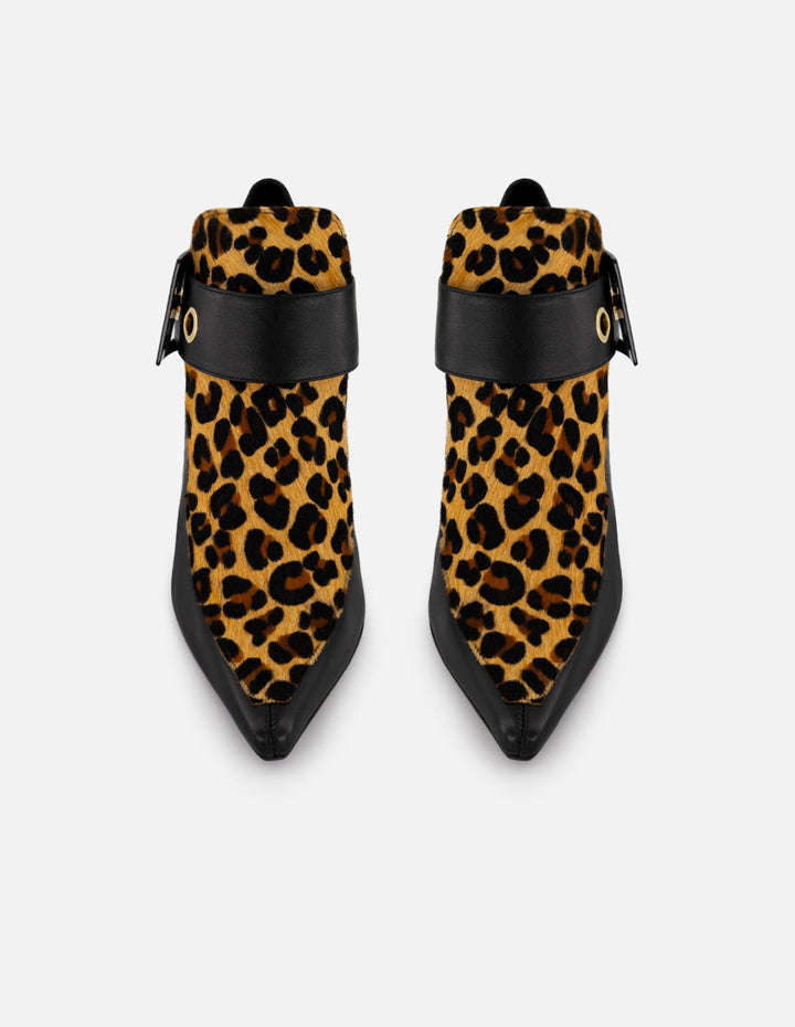 Botines animal print pelo de mujer pulsera ajustable