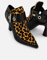 Botines animal print pelo de mujer pulsera ajustable