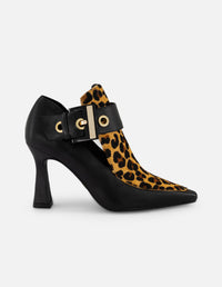 Botines animal print pelo de mujer pulsera ajustable