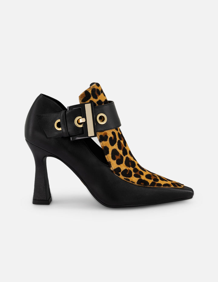 Botines animal print pelo de mujer pulsera ajustable