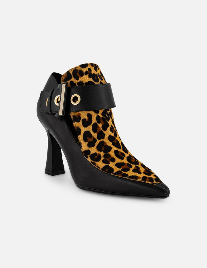 Botines animal print pelo de mujer pulsera ajustable