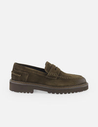 Mocasines café ante para hombre con detalle