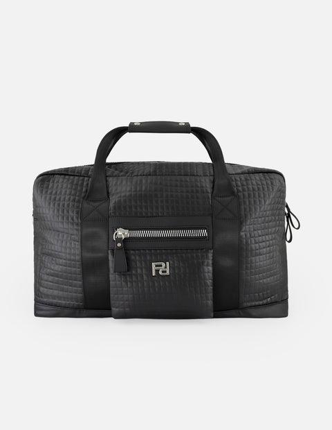 Maleta negra nylon para hombre con acabado acolchado