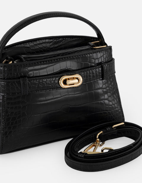 Minibolso negro vegano para mujer con piel tipo coco