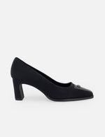 Zapatilla azul ante para mujer con detalle herraje