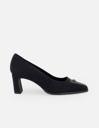 Zapatilla azul ante para mujer con detalle herraje