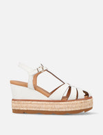 Sandalia cangrejera en piel napa color blanco