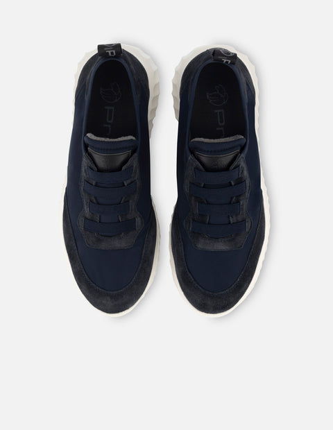 Tenis deportivo azul para mujer en textil ante