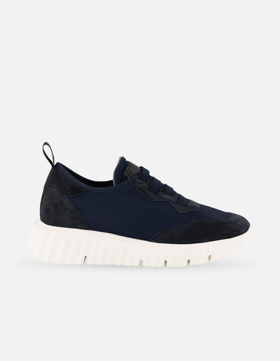 Tenis deportivo azul para mujer en textil ante