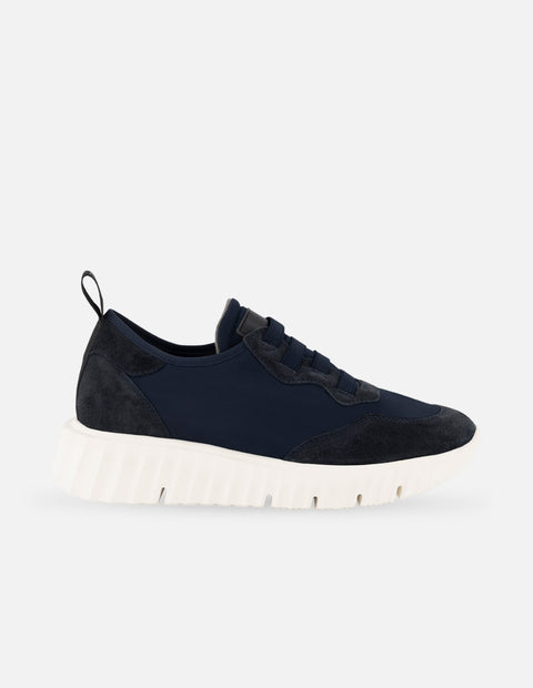 Tenis deportivo azul para mujer en textil ante