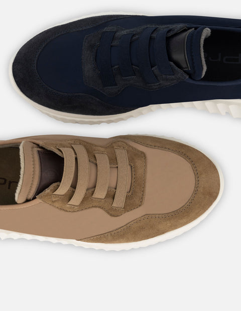 Tenis deportivo azul para mujer en textil ante
