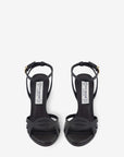 Sandalia de tacón alto en piel napa color negro para mujer