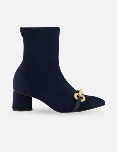 Botín textil ante color azul para mujer