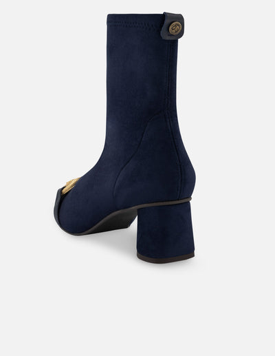 Botín textil ante color azul para mujer