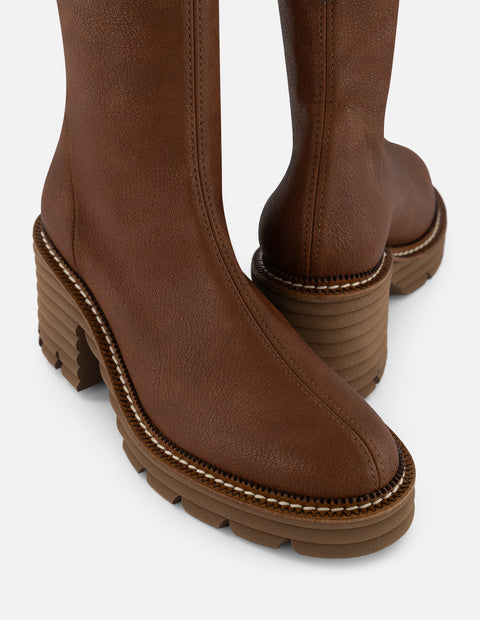 Botines café lycra piso ondas extralight mujer Prada