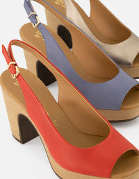 Sandalias de piel para mujer color bronce con detalles dorados