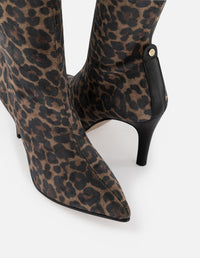 Bota animal print de lycra de mujer tacón 8 cm