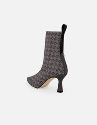 Botines gris lycra de mujer estampado Pd y botón león