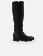 Botas negras piel de mujer con plantilla Pd y detalles color dorado