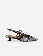 Mercedes blanca piel grabada tipo serpiente para mujer