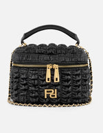 Minibolso negro vegano para mujer con diseño capitonado