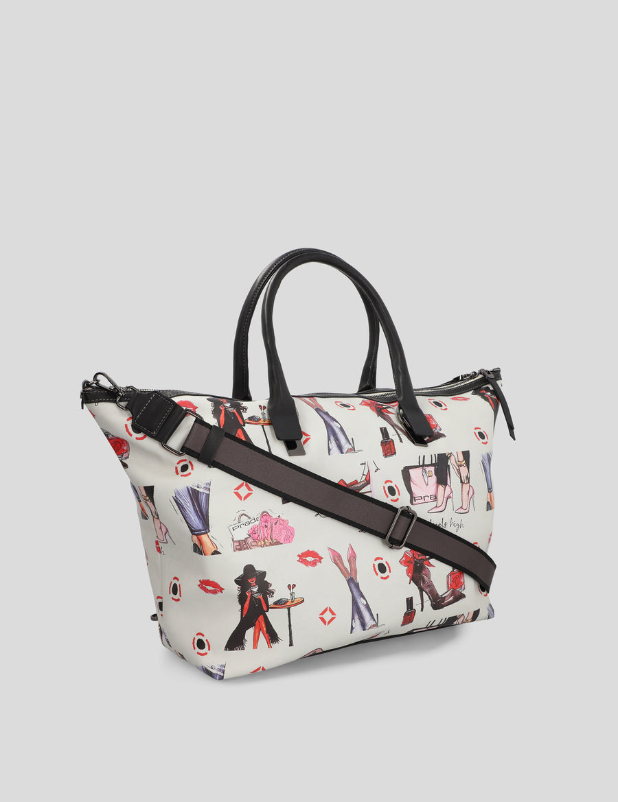 Bolso Bolichero textil estampado multicolor