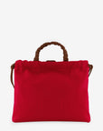 Bolso bandolera con grabado Pd al frente en color rojo para mujer