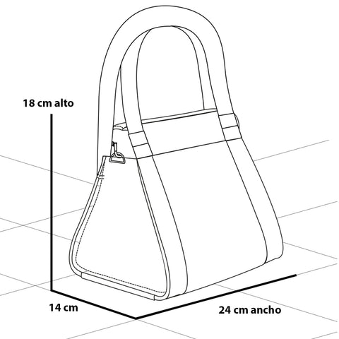 Bolso de mano en piel color cuero para mujer