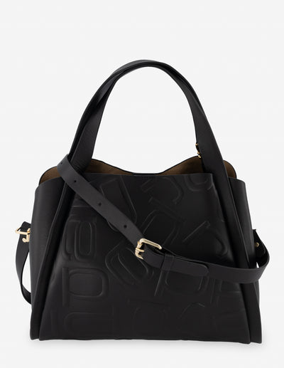 Bolso de hombro en piel color blanco con anagrama de letras Prada para mujer