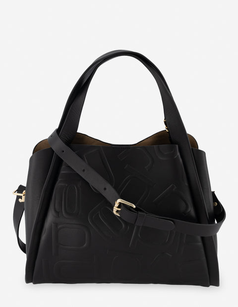 Bolso de hombro en piel color blanco con anagrama de letras Prada para mujer
