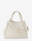 Bolso de hombro en piel color blanco con anagrama de letras Prada para mujer