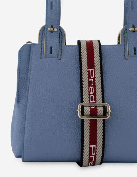 Bolso de hombro en piel color azul para mujer