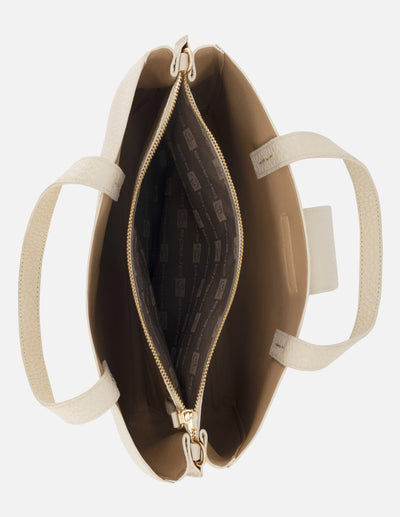 Bolso de hombro de piel color blanco para mujer