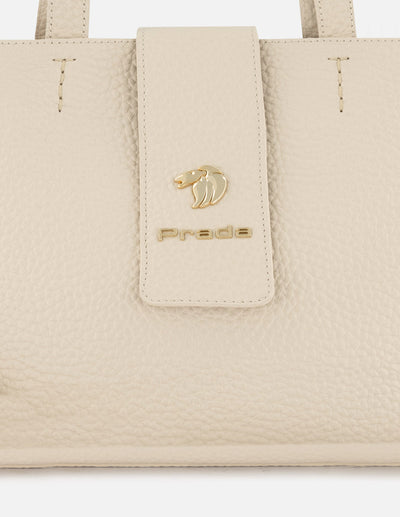 Bolso de hombro de piel color blanco para mujer