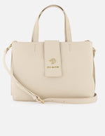 Bolso de hombro de piel color blanco para mujer