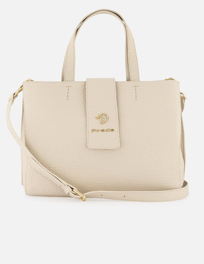 Bolso de hombro de piel color blanco para mujer