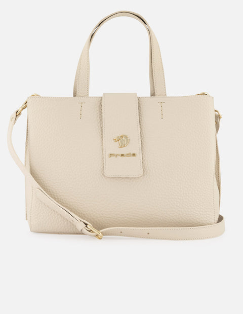 Bolso de hombro de piel color blanco para mujer