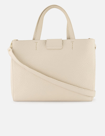 Bolso de hombro de piel color blanco para mujer