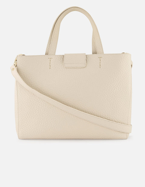 Bolso de hombro de piel color blanco para mujer