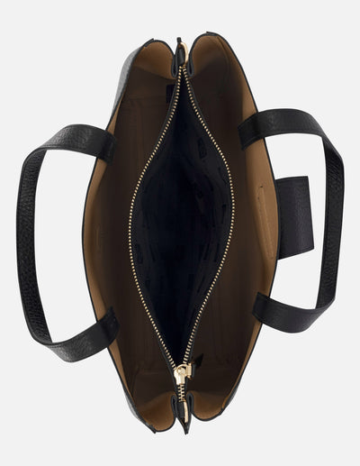 Bolso de hombro de piel color negro para mujer