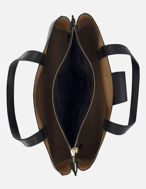 Bolso de hombro de piel color negro para mujer