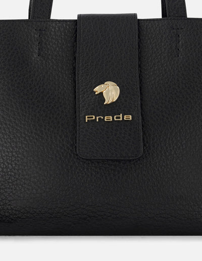 Bolso de hombro de piel color negro para mujer