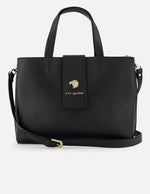 Bolso de hombro de piel color negro para mujer