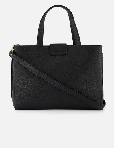 Bolso de hombro de piel color negro para mujer