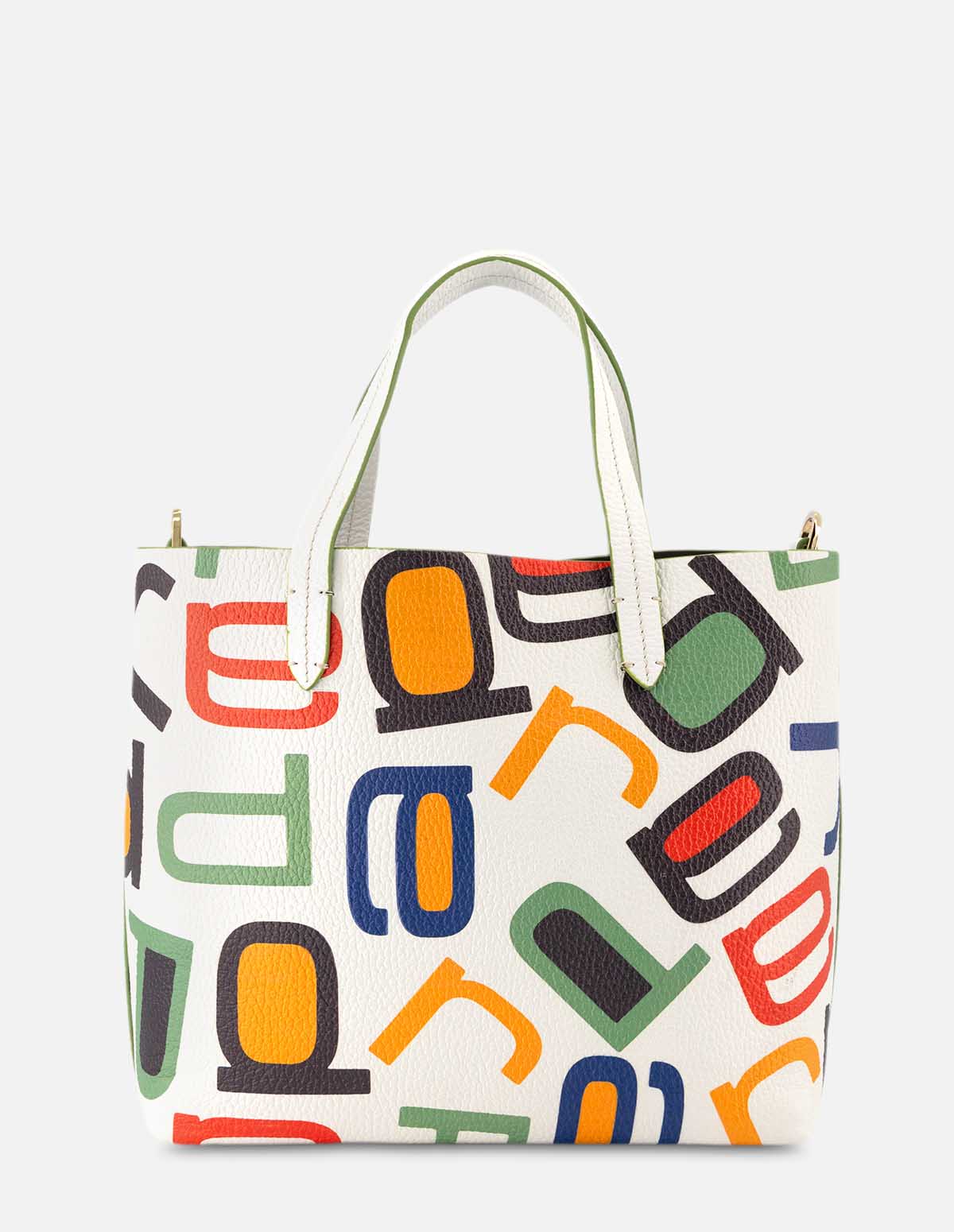 Bolso tipo shopper en color blanco con anagrama de letras Prada multicolor